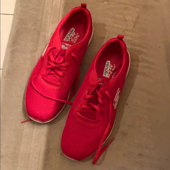 skechers memory foam red